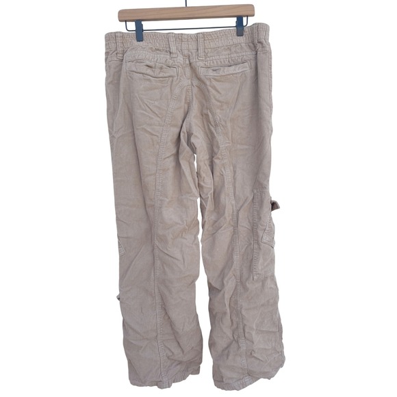 BDG Urban Outfitters Y2K Cargo Corduroy Pants Tan Beige Relaxed Fit Women's L - Picture 2 of 5